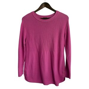 Talbots sweater women's SP small petite pink classic colorful preppy buttons